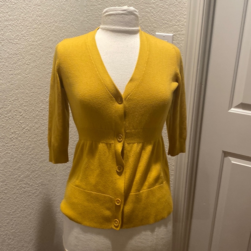 Women's Mustard Cardigan Sweater